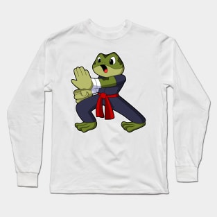 Frog at Martial arts Karate with Belt Long Sleeve T-Shirt